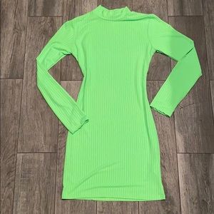 Neon green bodycon dress